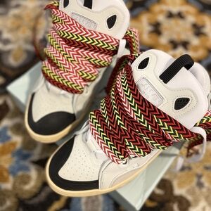 Lanvin Curb High-Top Sneakers with Multicolor Laces Sneakers